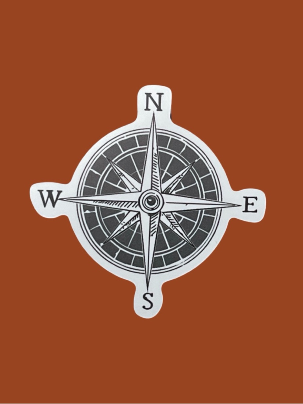 Black & White Compass Sticker